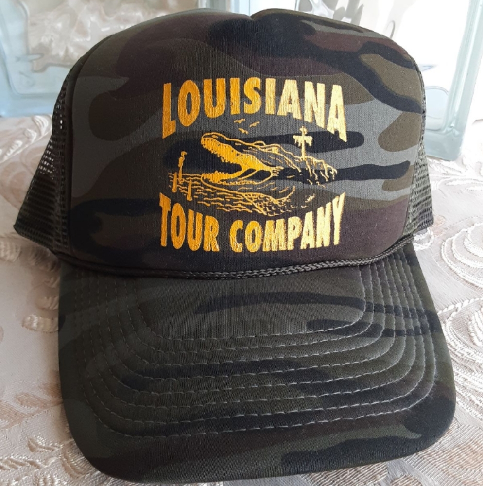 Vintage Camo Trucker Hat Louisiana Tour Company by Cobra Camouflage Snapback VTG